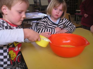 Tim's concentration on cooking