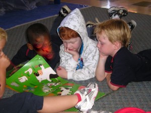 Reading is often a social activity at this age